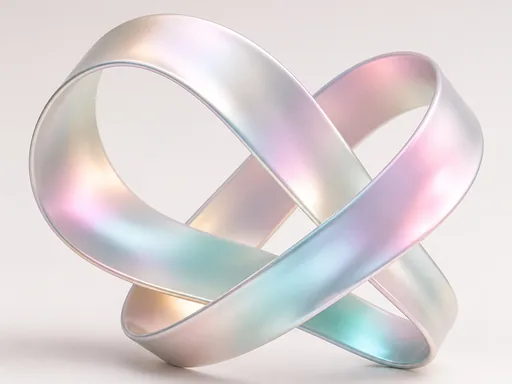 Two Smooth Iridescent Ribbons Crossing — Abstract Galaxy Fold wallpaper