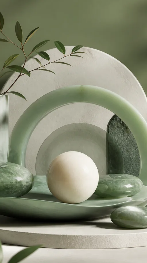 Elegant Jade-green Translucent Stone Smooth Ceramic — Minimal & Color wallpaper