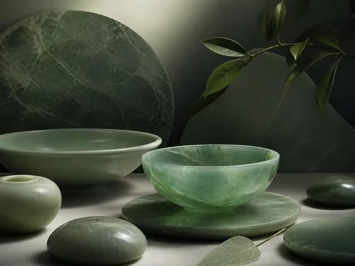 Elegant Jade-green Translucent Stone Smooth Ceramic — Minimal & Color wallpaper