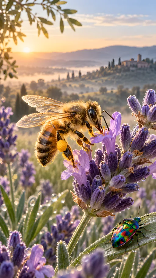 Honeybee on Lavender — Animals & Wildlife wallpaper
