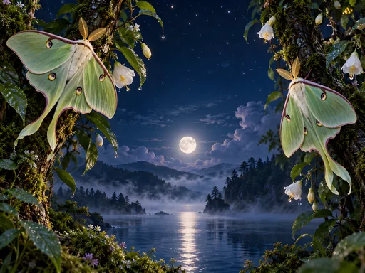 Luna Moths on Branches — Animals & Wildlife wallpaper