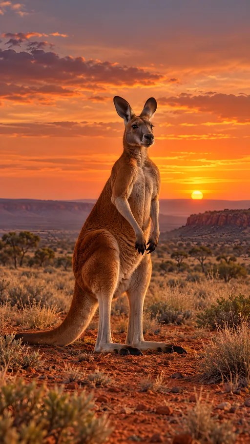 Red Kangaroo at Sunset — Animals & Wildlife wallpaper