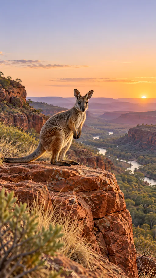 Rock Wallaby on a Canyon Ledge — Animals & Wildlife wallpaper