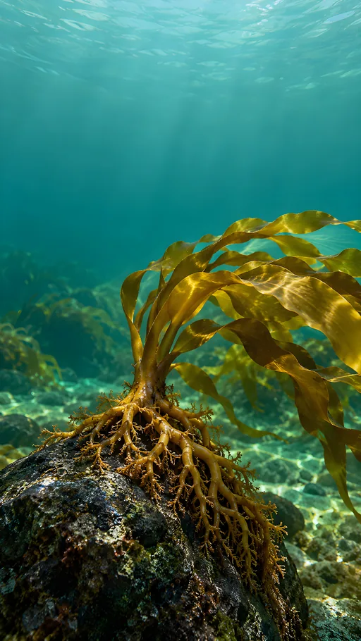 Kelp Holdfast on Dark Stone — Nature & Landscapes wallpaper