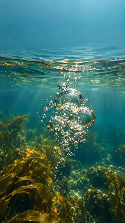 Kelp Bladders Under Ripples — Nature & Landscapes wallpaper