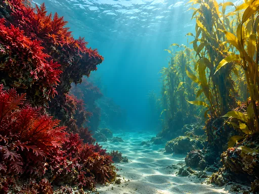 Red Seaweed and Golden Kelp — Nature & Landscapes wallpaper