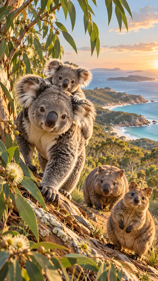 Koala Mother and Joey — Animals & Wildlife wallpaper