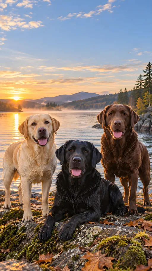 Yellow, Black and Chocolate Labs — Pets wallpaper
