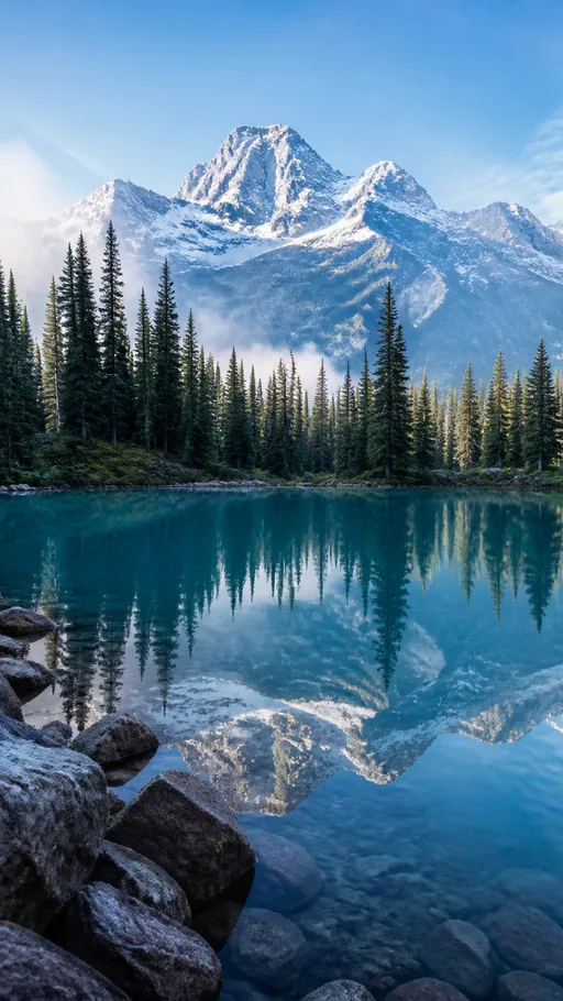 Turquoise Alpine Lake Viewed — Nature & Landscapes wallpaper