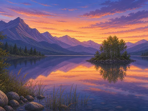 Wide Still Lake — Nature & Landscapes Galaxy Fold wallpaper