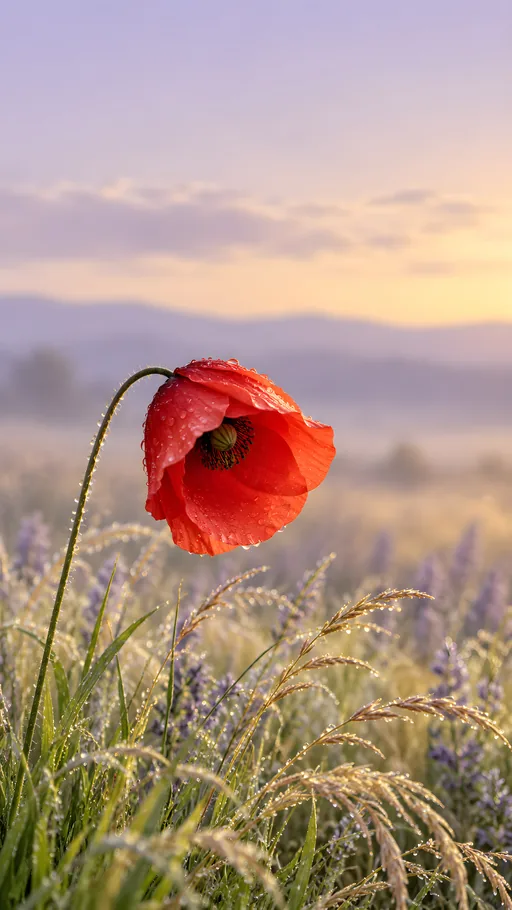 Scarlet Poppy After Rain — Flowers & Plants wallpaper