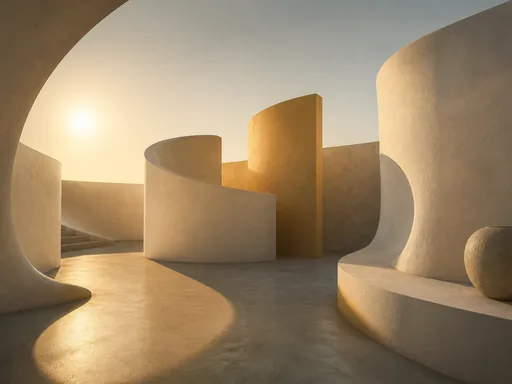 Curved Plaster Forms Arranged Across A — Abstract Galaxy Fold wallpaper