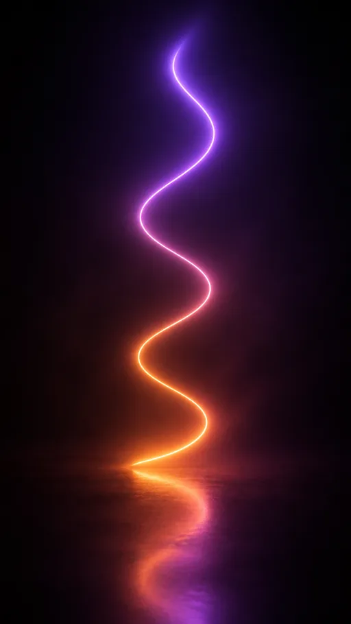 Single Glowing Line Weaving Upward — Abstract wallpaper