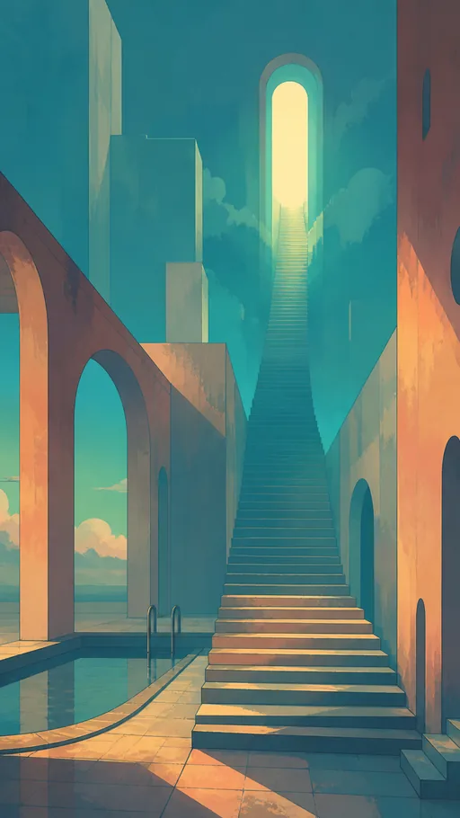 2D Liminal Dream Environment — Fantasy wallpaper