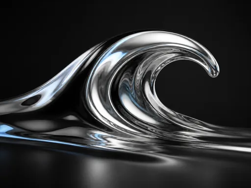 Broad Liquid Chrome Wave Curling Across — Abstract Galaxy Fold wallpaper