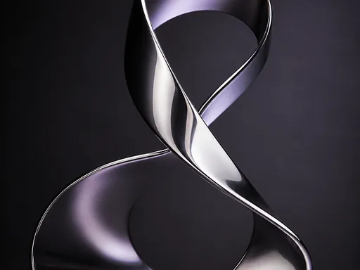 Sculptural Chrome Ribbon Folded Into An — Abstract Galaxy Fold wallpaper