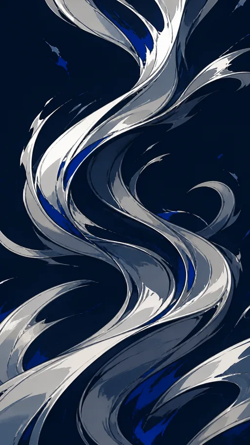 Flowing Silver Shapes Twisting Upward Against — Abstract wallpaper