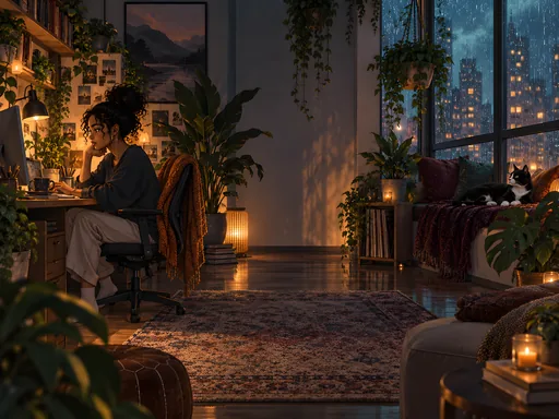 Late-Night Coding with a Cat — Anime wallpaper