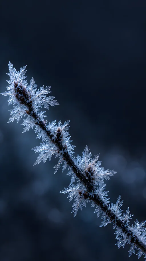 Frost on a Dark Twig — Flowers & Plants wallpaper