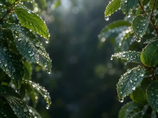 Dewy Leaves and Dark Bokeh — Flowers & Plants wallpaper