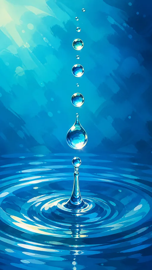 2D Illustrated Macro Water Study — Nature & Landscapes wallpaper