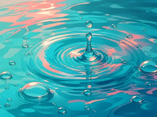2D Illustrated Macro Water Study — Nature & Landscapes wallpaper