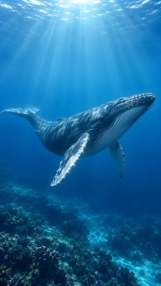 Humpback Whale in Sunbeams — Animals & Wildlife wallpaper
