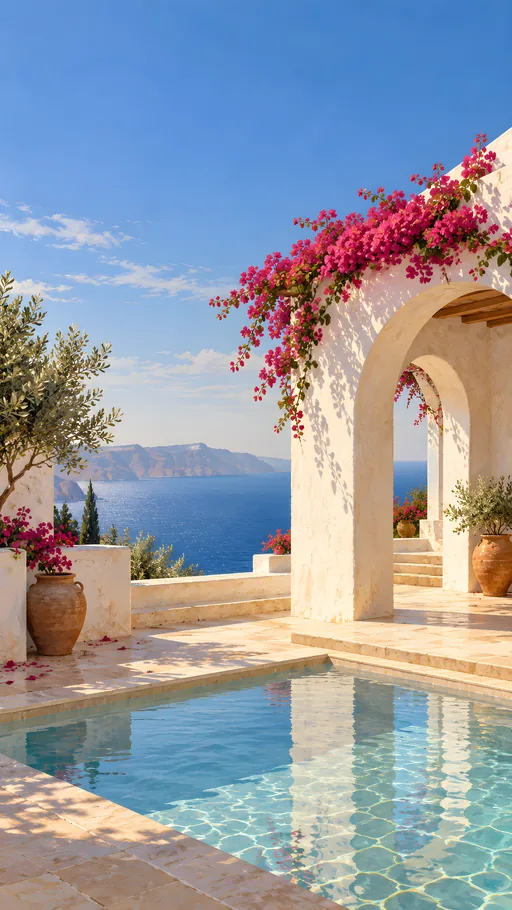 Coastal Villa Courtyard — Cities & Architecture wallpaper