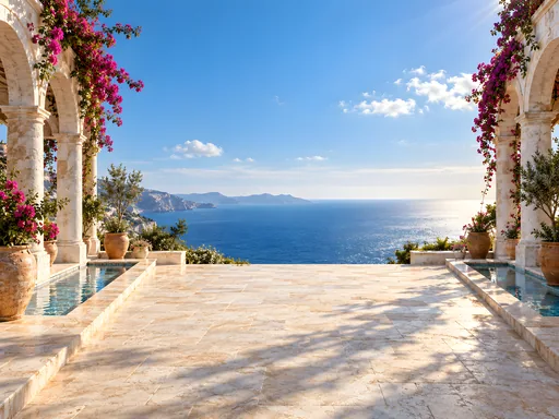 Sunlit Colonnade Terrace — Cities & Architecture wallpaper