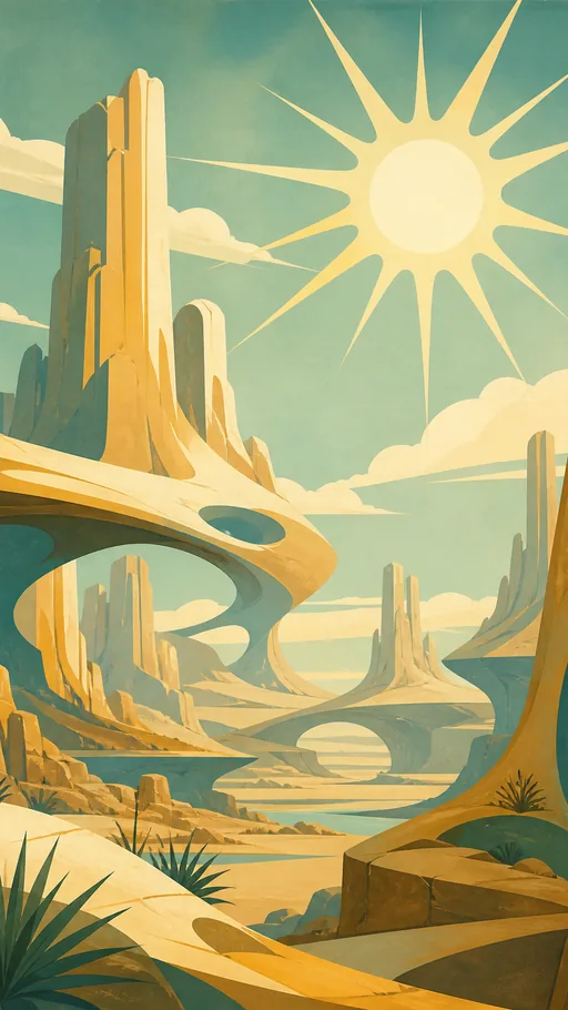 Tall Retro Animated Environment — Art & Illustration wallpaper