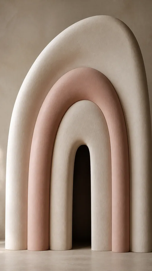 Three Soft Sculptural Arches — Abstract wallpaper