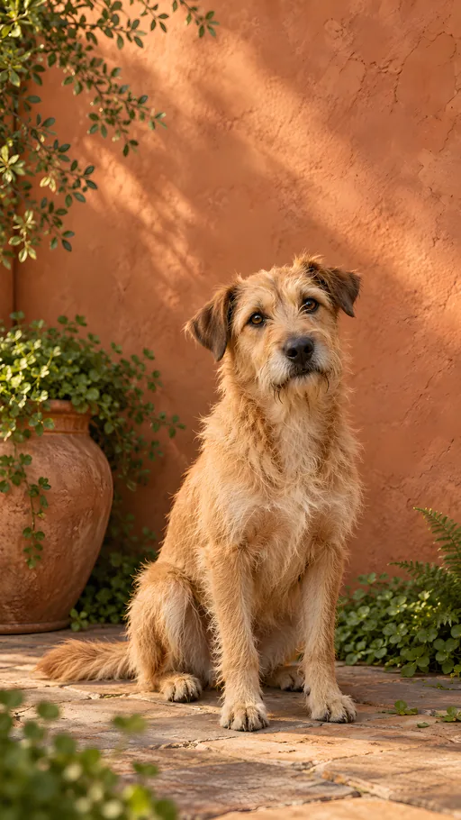 Scruffy Tan Dog Portrait — Pets wallpaper