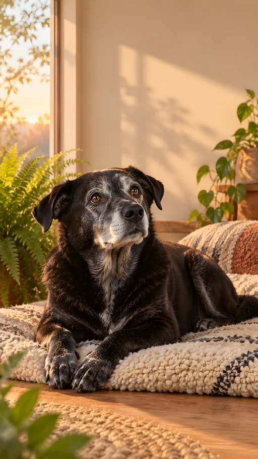 Senior Dog in Window Light — Pets wallpaper