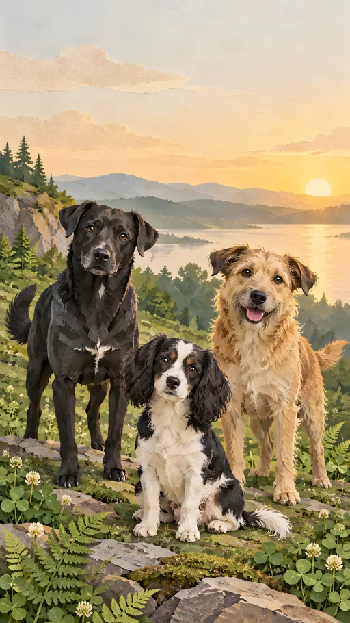 Paper-Collage Mixed Breeds — Pets wallpaper