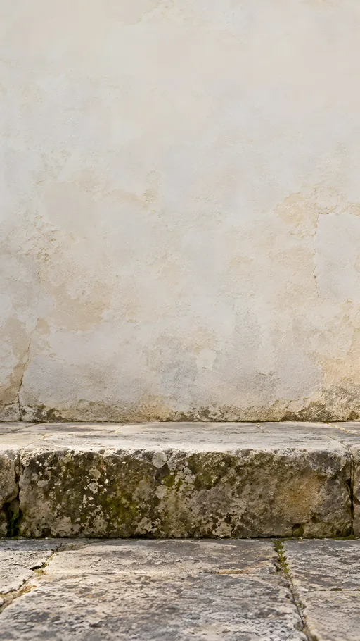 Worn Step Below a Limewashed Wall — Cities & Architecture wallpaper