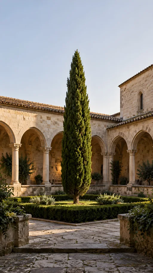 Cypress in the Cloister Garden — Cities & Architecture wallpaper