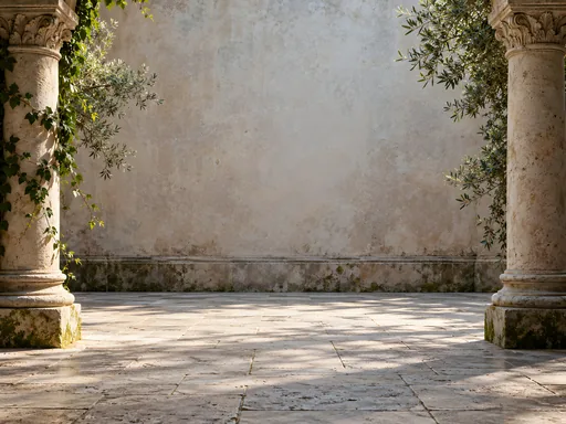 Cloister Columns and Courtyard — Cities & Architecture wallpaper