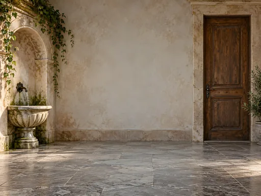 Stone Basin and Wooden Door — Cities & Architecture wallpaper