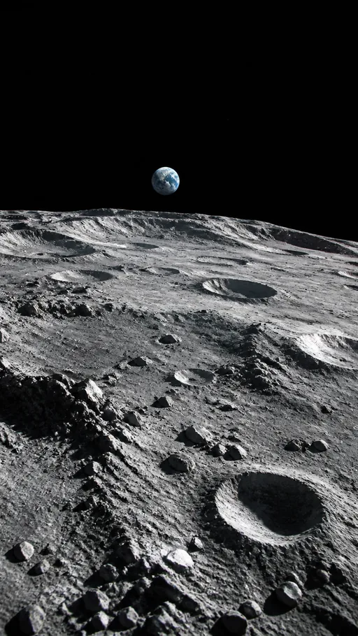 Detailed Lunar Surface — Space wallpaper