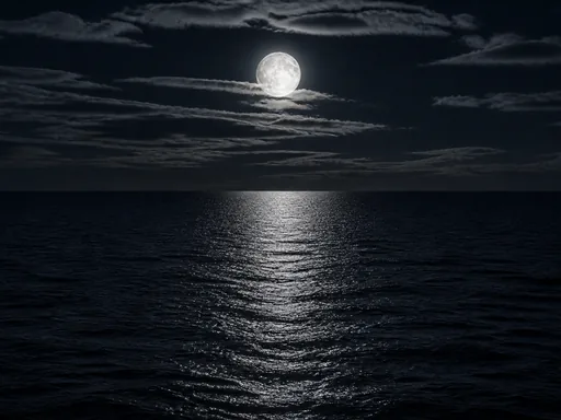 Full Moon Reflected Across A Calm — Space Galaxy Fold wallpaper