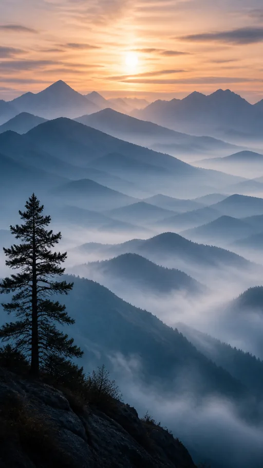 Layered Mountain Ranges Disappearing — Nature & Landscapes wallpaper
