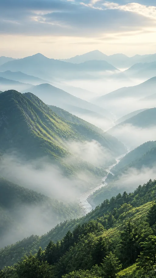 Layered Mountain Ranges Disappearing — Nature & Landscapes wallpaper