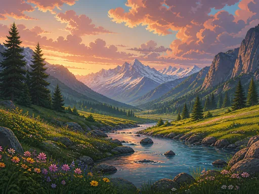Broad Alpine Valley Opening — Nature & Landscapes Galaxy Fold wallpaper