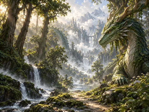 Jade Forest Dragon — Fantasy wallpaper