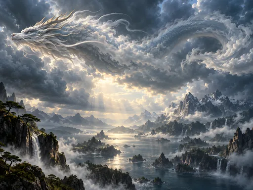 Cloud Dragon in the Storm — Fantasy wallpaper