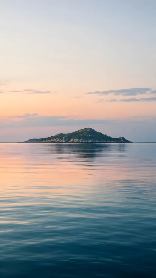Low Island on a Calm Horizon — Nature & Landscapes wallpaper