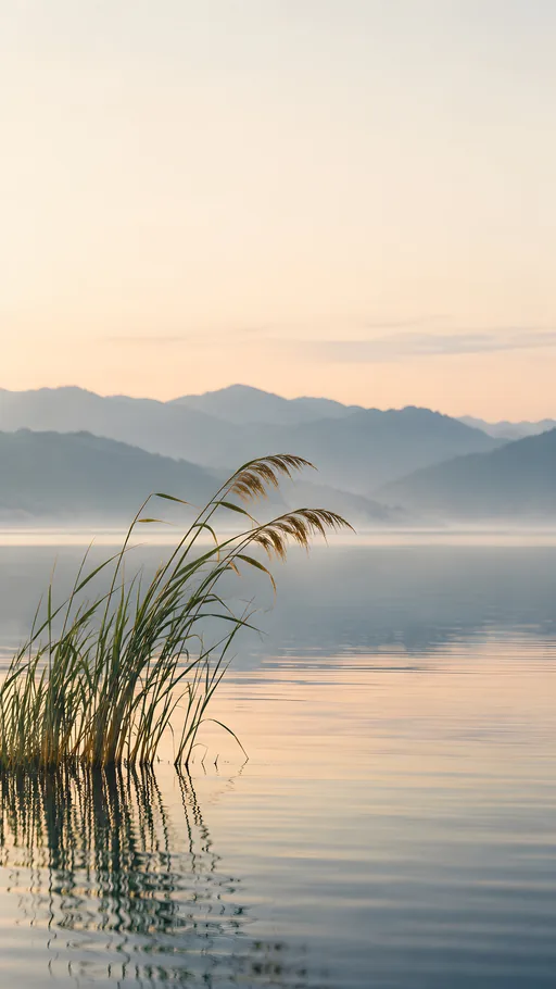 Reeds Below a Cream Sky — Nature & Landscapes wallpaper