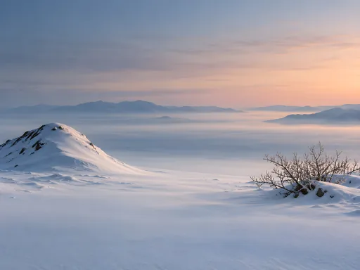 Snow Rise and Bare Shrub — Nature & Landscapes wallpaper