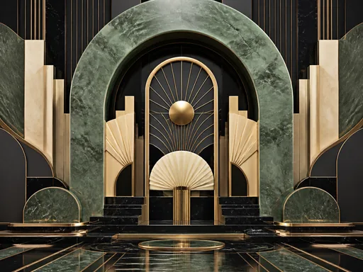 Contemporary Art Deco-inspired Composition — Art & Illustration wallpaper