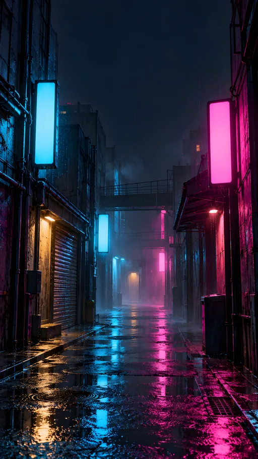 Neon Alley After Rain — Cities & Architecture wallpaper